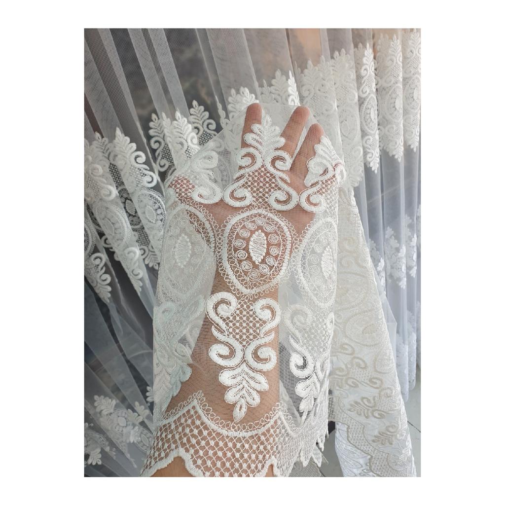 Роскошные Тюль Шторы Brode 1 Обработка Белый Цвет 1e2.5 Нормальный Ворс