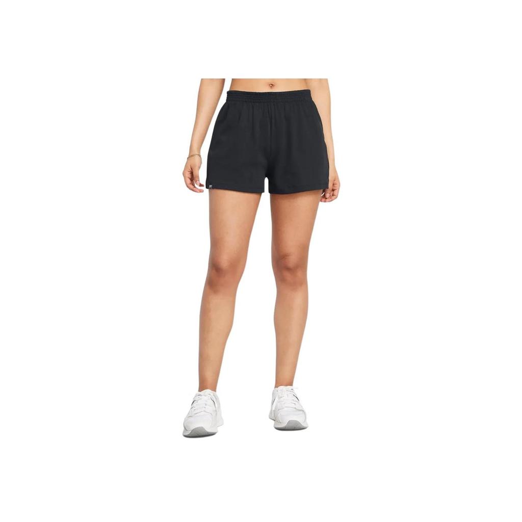 Under Armour Campus Training Loose Fit Mid Rise Solid Comfortable Sports Shorts Women Shorts Black 1384205-001