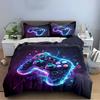 Glowing Neon Game Controller Bedding Set Bedding set (1 duvet cover, 2 pillowcases, duvet not included)