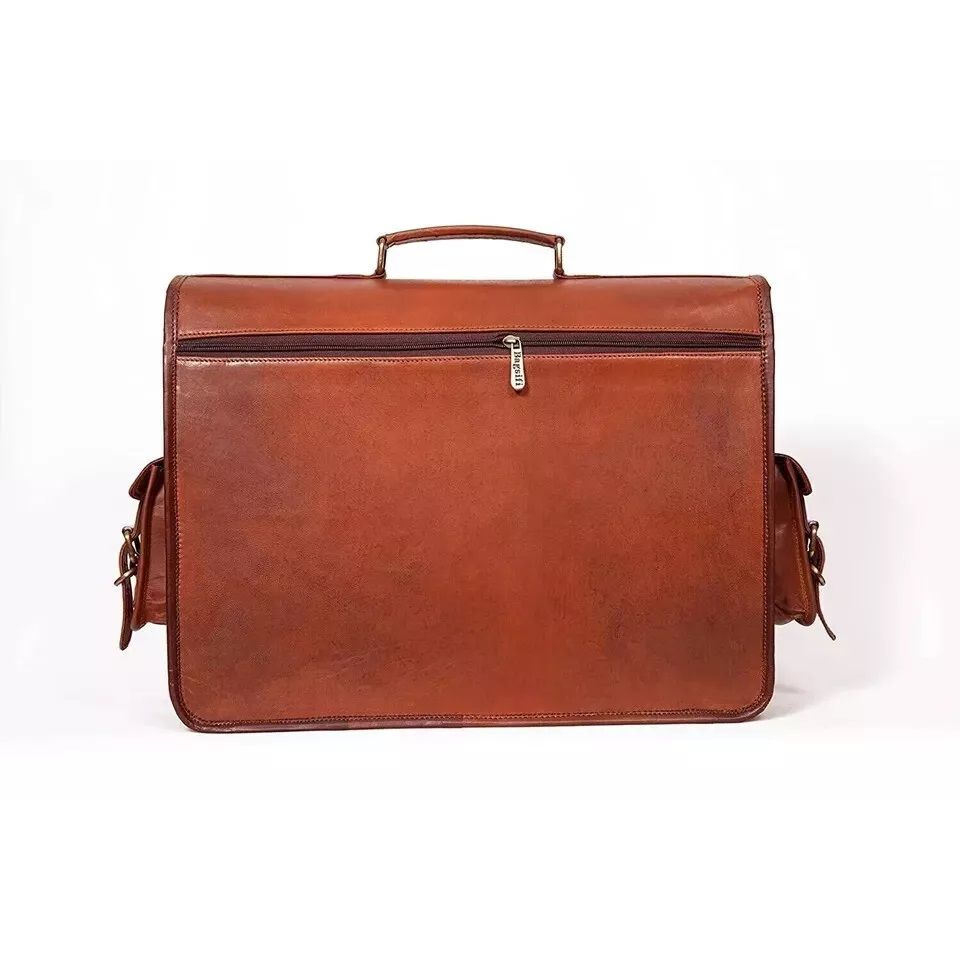 Винтажная коричневая сумка-мессенджер для ноутбука, мужская кожаная сумка ручной работы.