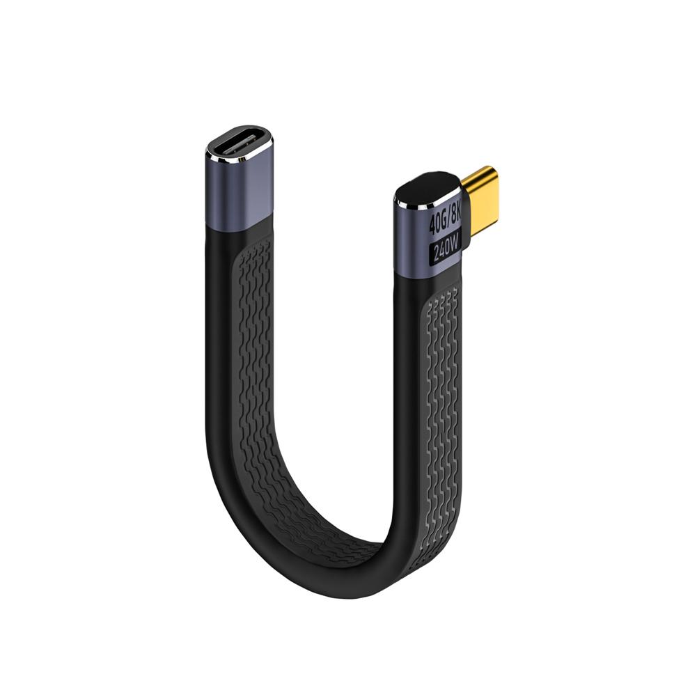 240 Вт 40 Гбит/с USB4 90-градусный угловой USB C кабель Thunderbolt 4 угловой Type C кабель для SSD ноутбука Macbook угловой разъем