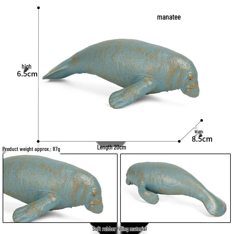 Marine Animal Simulation Toy Set: Sea Cucumber, Beluga Dolphin - Soft Rubber Models for Children's Learning & Decor.