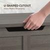 127L Home Storage Box With Safety Hinges Dark Grey Wood Effect