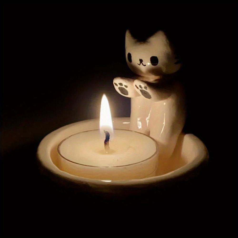 Подсвечник, самодельная коробка для хранения, милый подсвечник в виде котенка, украшение для рабочего стола, День матери, День святого Валентина, Подарки на День труда
