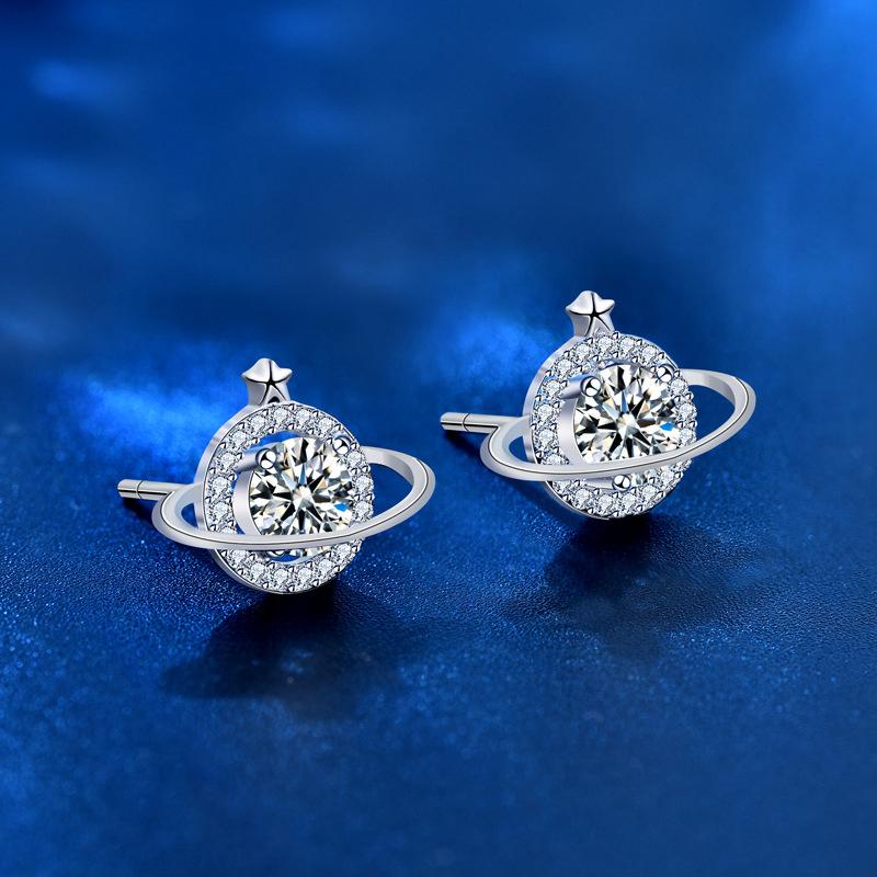 Новые серьги с муассанитом 0,5 карата из натурального стерлингового серебра 925 пробы, серьги «Небесное тело» для женщин, сверкающие свадебные украшения для невесты, подарки