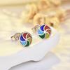 New Product Earrings for Women's Windmill Simple, Fresh Colorful Round Student Earrings