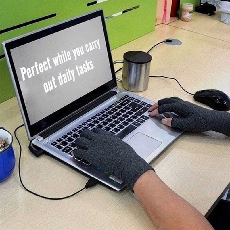 Unisex Therapy Gloves Compression Ease Muscle Tension Relieve Carpal Tunnel Aches Joint Pain Relief Half Finger Gloves