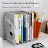 3-Section Transparent Book Stand Acrylic Stationery Shelf Magazine Rack  Document Organization
