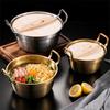 Korean Style Double Ear Stew Pots with Wooden Lid Stainless Steel Saucepan Ramen Pot Kitchen Cookware for Gas Induction Cooker