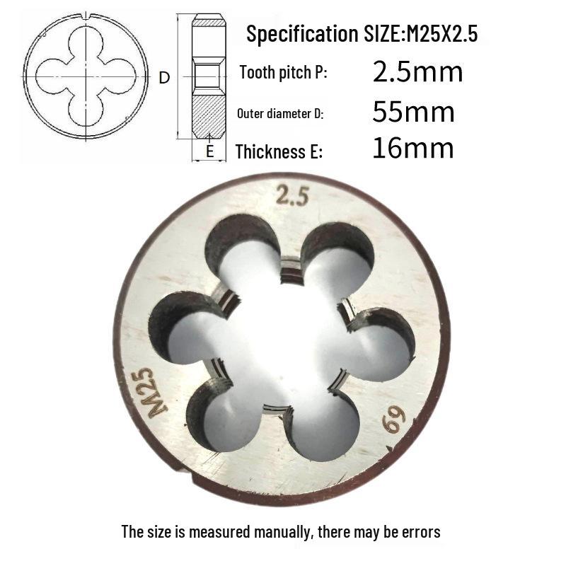 Круглая плашкодержатель M24-M26 x 0.5-3 мм, Прямое/Обратное, Правая/Левая резьба