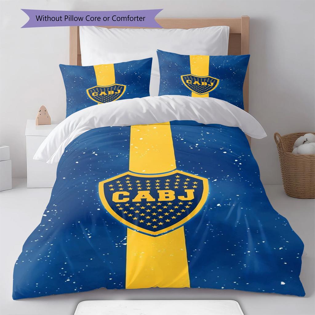 Boca Juniors Pattern Bedding Set Quilt Cover Pillowcase Home Decor Gift (1 * duvet cover + 2 * pillowcase, without core)