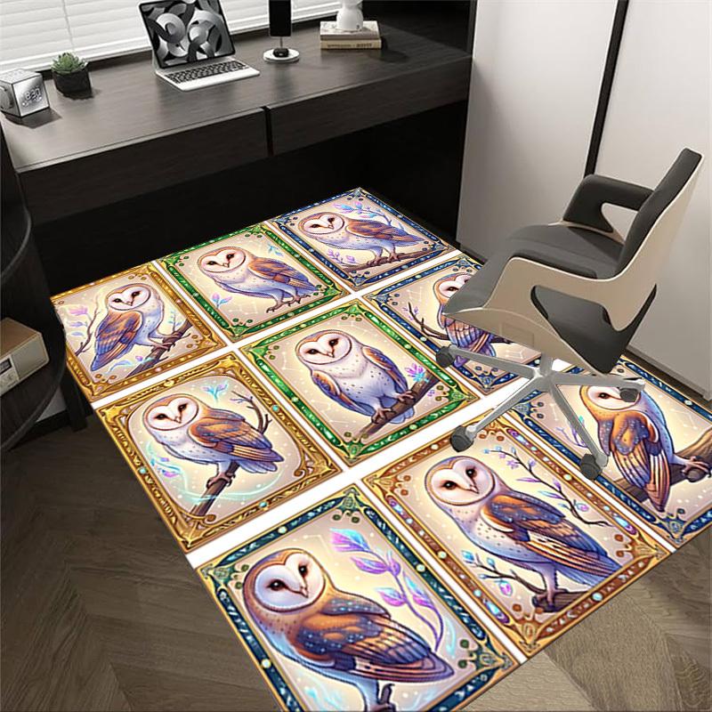 1PC Owl Artwork Non-Slip Floor Carpet Compatible for Office&Living Room&Bedroom&Dining room - Soft & Pattern-G0377