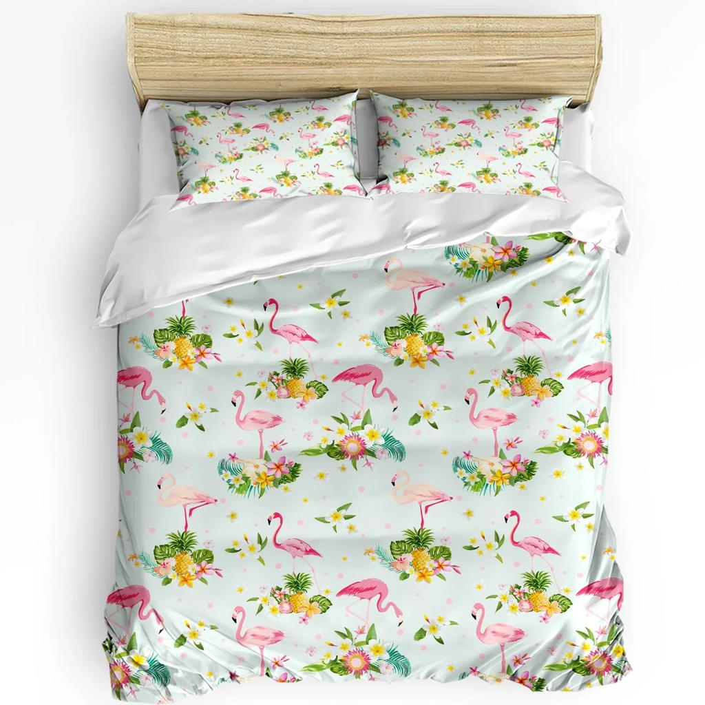 Пододеяльник в скандинавском стиле с розовым фламинго, комплект постельного белья, домашний текстиль, пододеяльник, наволочки, двуспальный комплект постельного белья без простыни