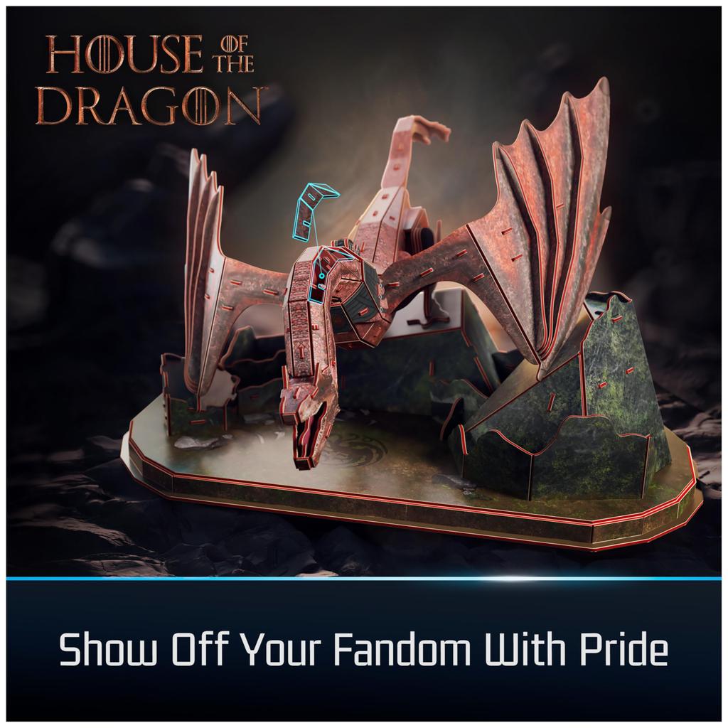 Spin Master Games 4D Build, House of Dragons Karax Dragon 3D Model Kit, Game of Thrones Collectible & Desk Decor, Adult Puzzle, Building Toy, 101