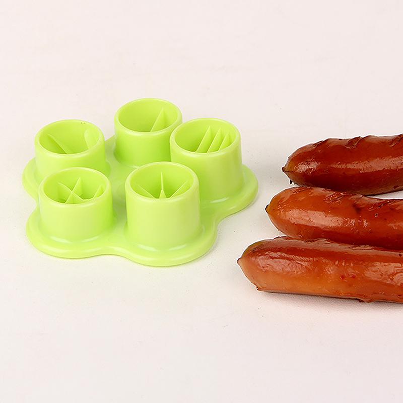 5 в 1 Цветок Краб Осьминог Стиль Ветчина Колбаса Резак Барбекю Собаки Резак Кухня Резка Формы Набор Формы DIY Bento Украшения