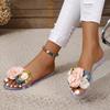 Women's Flower Flat Slippers New Summer Female Beach Shoes Fashion Open Toe Casual Slides Shoes for Women Outdoor Ladies Sandals