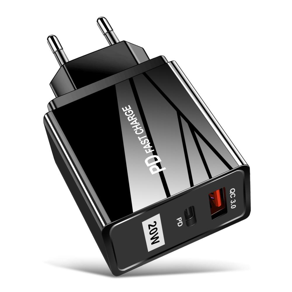Двойное быстрое USB-зарядное устройство - 5В/9В/12В, QC3.0+PD, стандарты ЕС/США