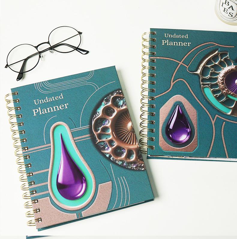 2026 A5 Spiral-Bound Hardcover Planner with Dividers & Full-Color English Calendar