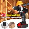 Electric Screwdriver Cordless Impact Dril Rechargeable Power Tools Handheld Drill Charging Drill 3 In 1 +Lithium-Ion Battery