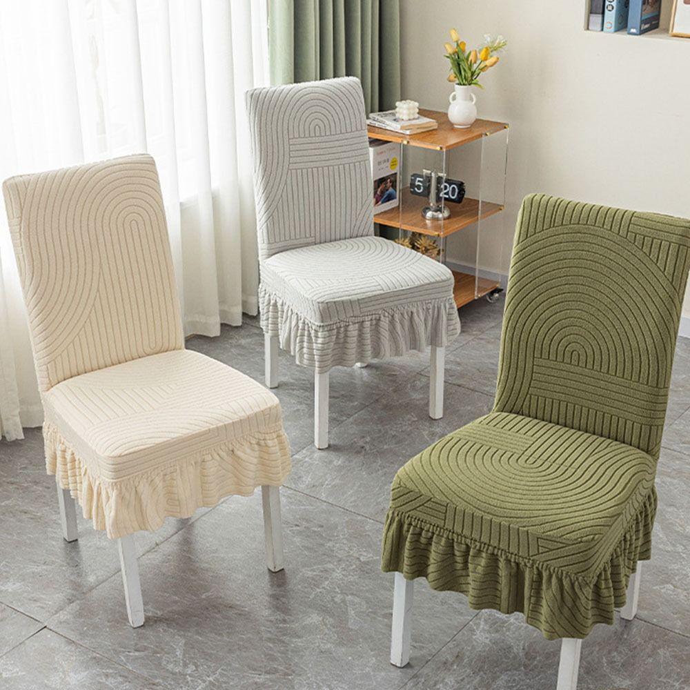 Эластичный жаккардовый чехол на обеденный стул, высокоэластичный чехол на сиденье/табурет, чехол на спинку, гостиная