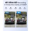 COOLCRAZY 4K Видеорегистратор передний, Встроенный WiFi GPS, Видеорегистратор для автомобилей, 3,2-дюймовый IPS-экран, Управление через приложение, Бесплатная карта 32 ГБ, 17