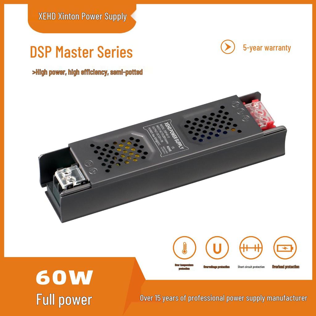 Двухдиапазонный импульсный источник питания DSP12V/24V, 60-400 Вт, полугерметичный, 5-летняя гарантия, эффективность 92%