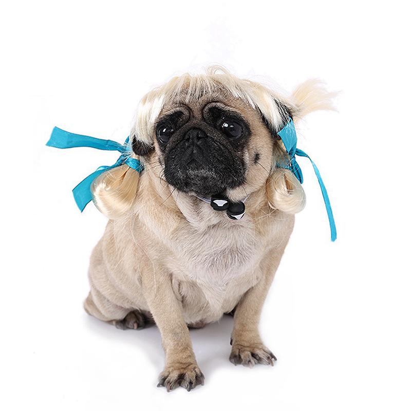 Кошка Собака Домашние животные Парики Головной убор Забавный костюм Щенок Трансвестит Косплей Одевание Милые питомцы Набор для волос Забавный реквизит Головные уборы Аксессуары