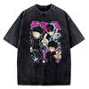Vintage Washed Mob Psycho 100 Funny Anime T-shirt Men Cotton Tee Japan Manga High Quality Streetwear Cartoon T Shirt