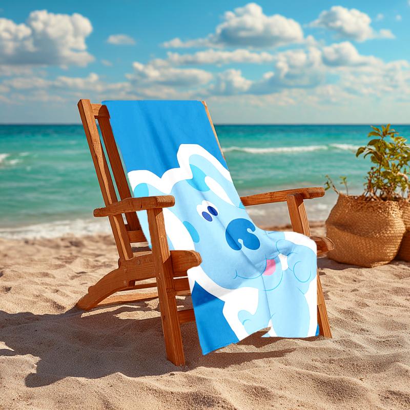 1pc Pistas da Blue Blue’s Clues1 Beach Towel, Comfortable and Thick, and Swimming/Bath/Picnic/Camping Towel, Suitable for Seaside Beaches