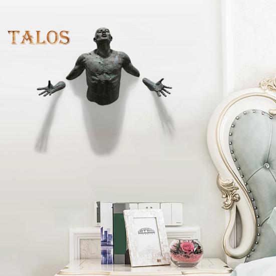 Мужская абстрактная скульптура, настенный декор из смолы, статуя человеческого тела, настенное крепление, художественная фигура, скульптура для дома, гостиной, галереи