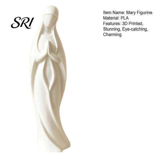 Elegant Religious Figurine Virgin Mary Statue 3D Printed Catholic Saint Decorative Blessed Mother Sculpture for Home Decor Adaptable Room