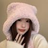 Зимняя шапка для защиты ушей Модная шапка-бини с медведем Новая плюшевая шапка-ушанка