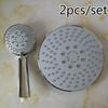 2pcs/set High Pressure Showerhead 9 Inch Rainfall Bath Overhead Handheld Shower Head with 5 Speed Ch