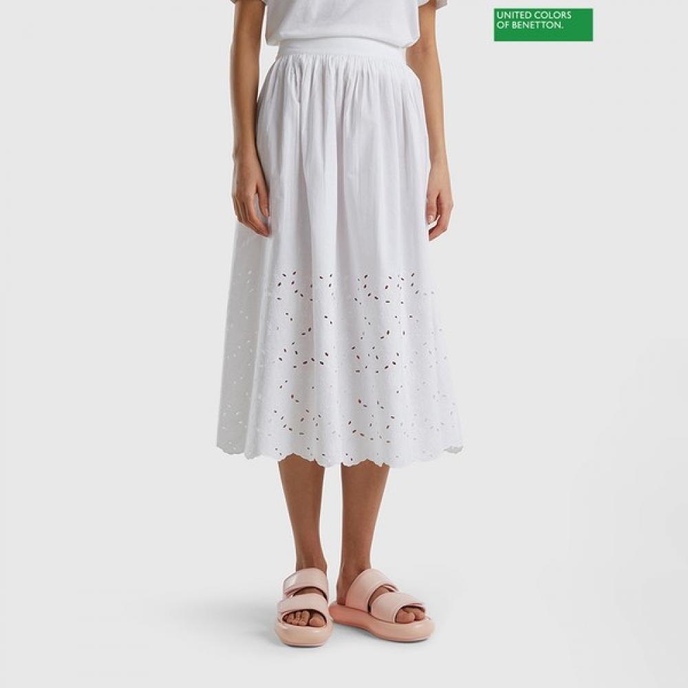 Benetton Юбка с перфорацией и вышивкой 3s 46azd001j