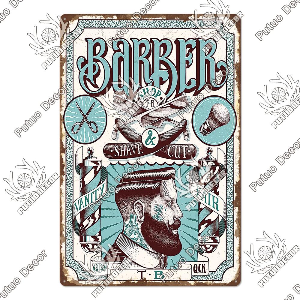 Декор парикмахерская жестяная табличка металлическая пластина винтажная ретро парикмахерская настенные художественные постеры железная картина для комнаты наклейки для дома