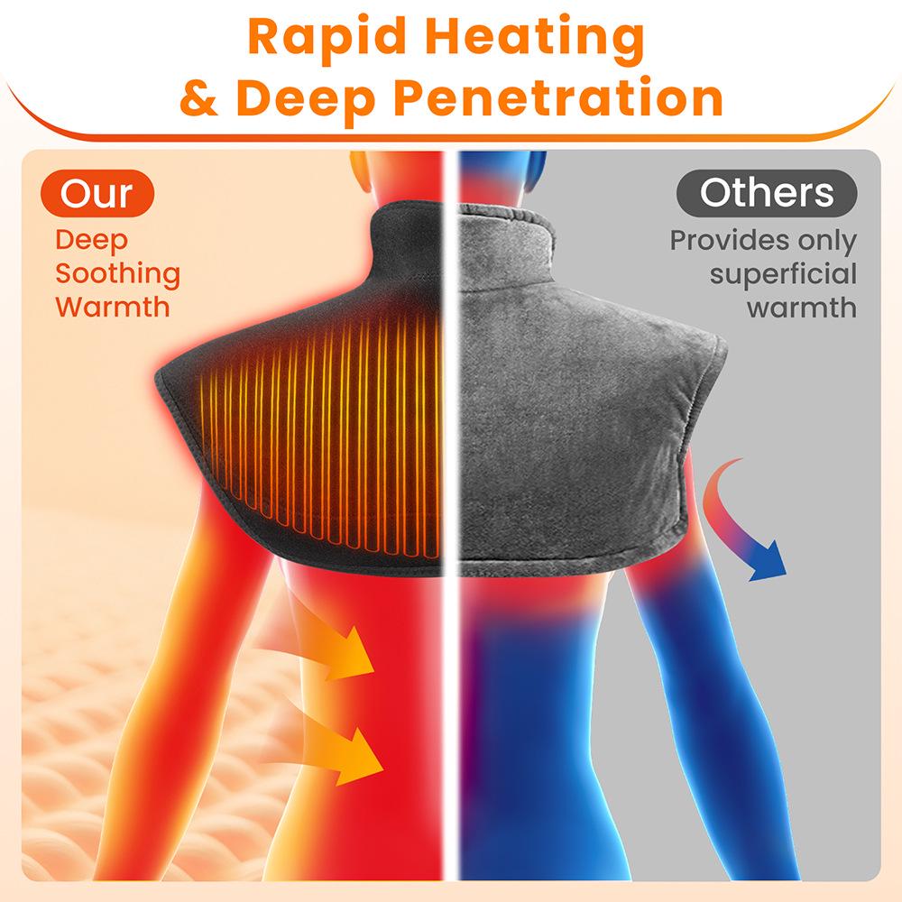 Electric Heated Shawl & Neck Pad - Warm Shoulder and Back Compress Blanket