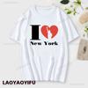 I Love New York Unisex's Cotton T Shirt NY Heart Souvenir Funny T Shirt Fashion Gift Comics Classic Apparel Streetwear Short-sleev Unisex