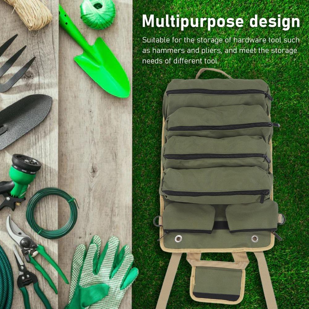 Professional Tool Roll Organizer Oxford Cloth Portable Tool Storage Bag  Gardening