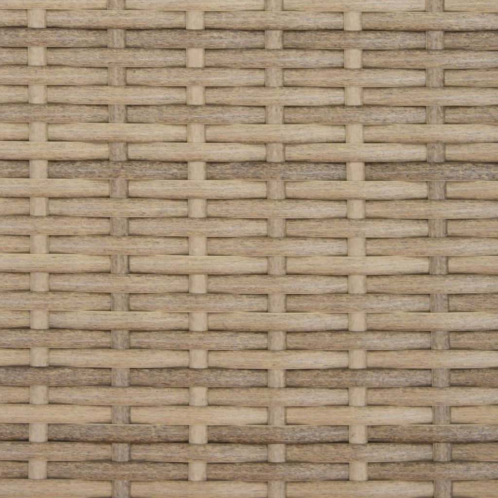 2 Seater Garden Sofa with Canopy and Footstools Beige Poly Rattan