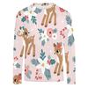 Spring and Autumn Cartoon Cute Sika Deer Pattern 3D Printed Top for Women's Casual Long Sleeve T-shirts