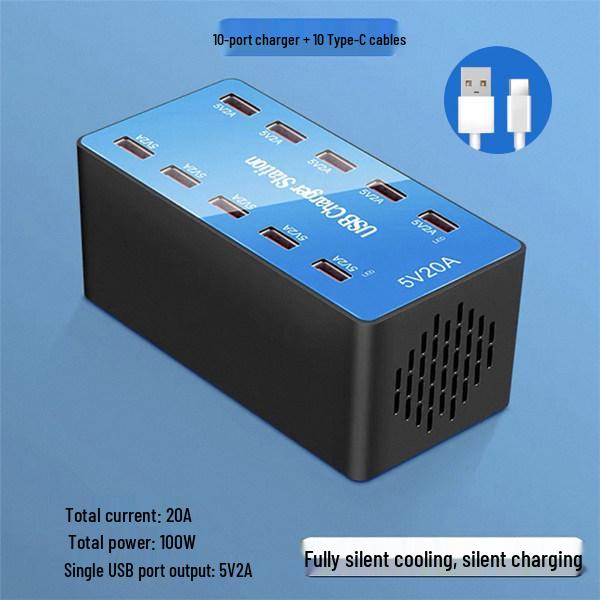 Многопортовая USB-зарядная станция: Быстрое настольное зарядное устройство с 10, 20 или 50 портами для телефонов