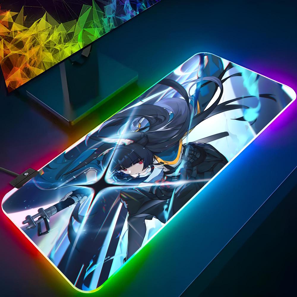 Zenless Zone Zero Коврик для мыши Игровой RGB-коврик с подсветкой Животное Клавиатура Девушка-геймер XXL Коврик для ноутбука Настольные коврики Deskpad