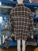 2024 Осень/Зима Женская Американская Ретро Клетчатая Рубашка Свободного Кроя с Воротником Поло