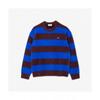 Lacoste Мужской свитер в полоску с двойной лицевой стороной [сине-коричневый]