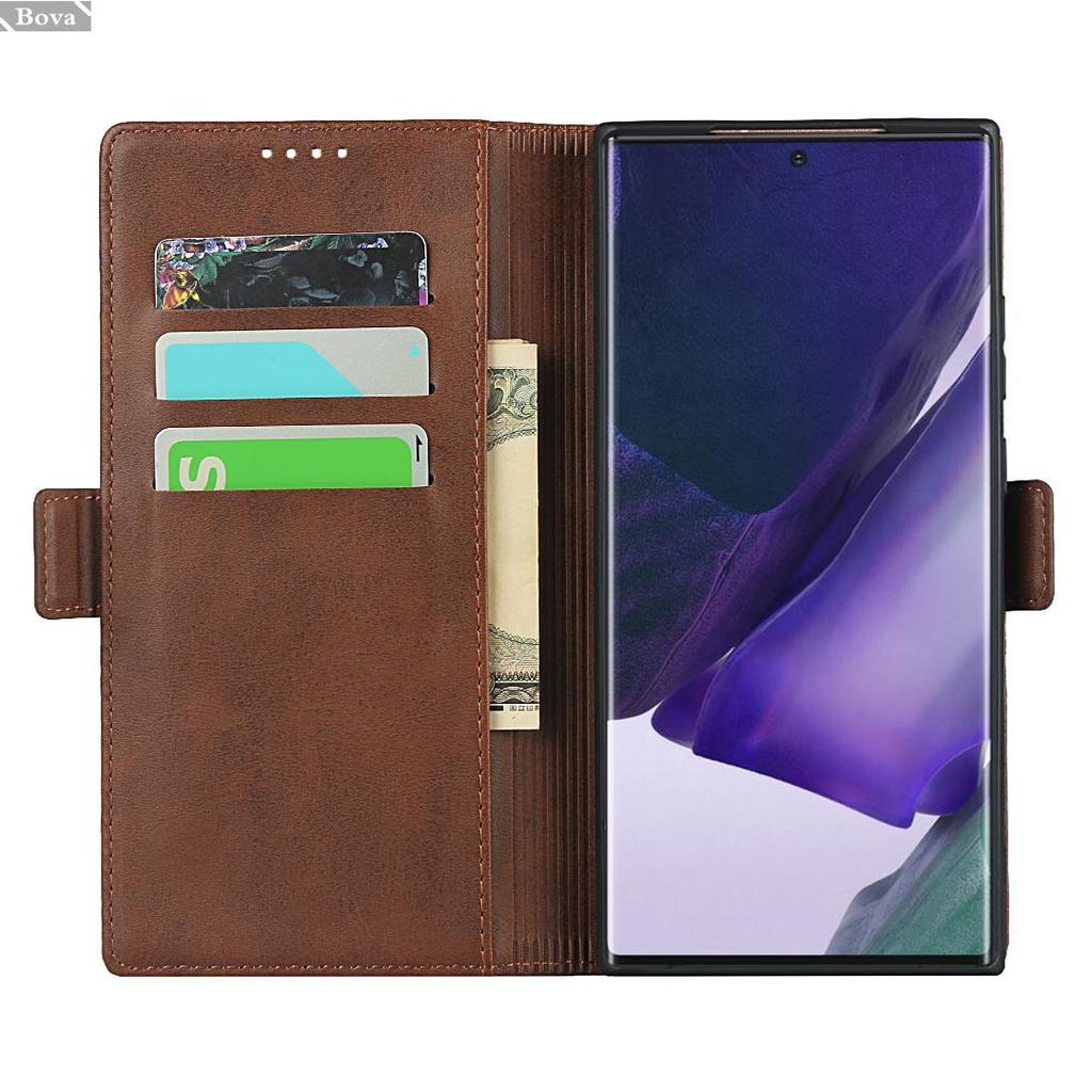 Premium Leather Case for Samsung Galaxy Note 8 9 10+ 20 Ultra 5G Holster Magnetic Button Wallet Cover Fundas Coque
