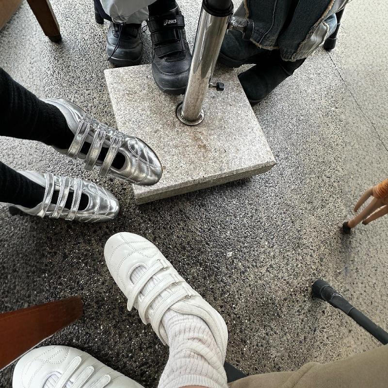 Найди второй волосок! Корейские нишевые повседневные балетки на липучке, женские кожаные универсальные туфли на плоской подошве, одинарные туфли