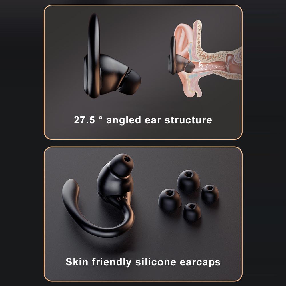 1/2Pcs Wireless Headset Ear Hook Waterproof HIFI Stereo Headphones Bluetooth 5.3 Noise Reduction Power Display Sports Earbuds