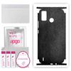 apgo Protective Skin Sticker for the Back+sides Compatible with Tecno Spark 6 Go, Full Wrap Film, Foil, Vinyl - Pattern Black Leather