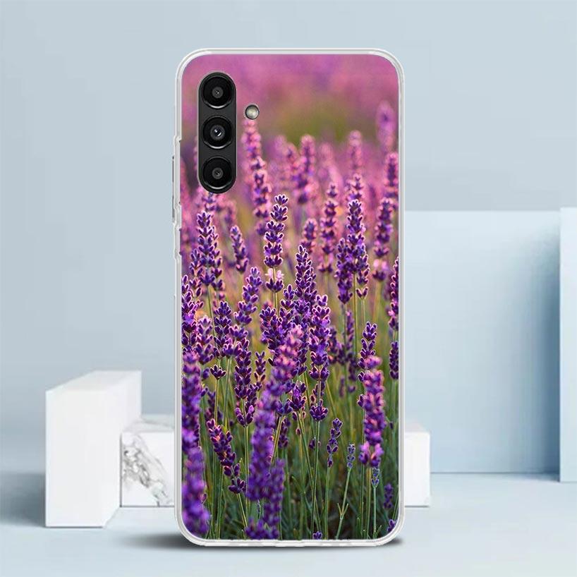 Purple Lavender Flowers Phone Case For Samsung Galaxy A17 A37 A57 A16 A15 A14 A13 A56 A55 A54 A53 A36 A35 A34 A33 A26 A25 A24 A2