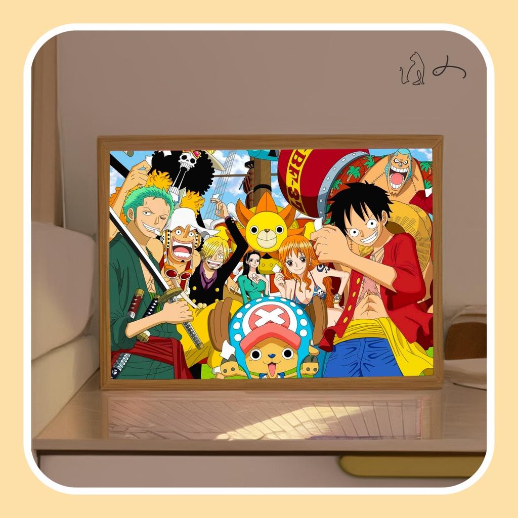 One Piece Световая картина Фигурка Луффи Зоро USB Ночник